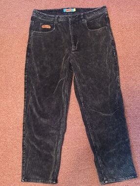 NEW Empyre Black Acid Wash Corduroy Pants Men's Size 34